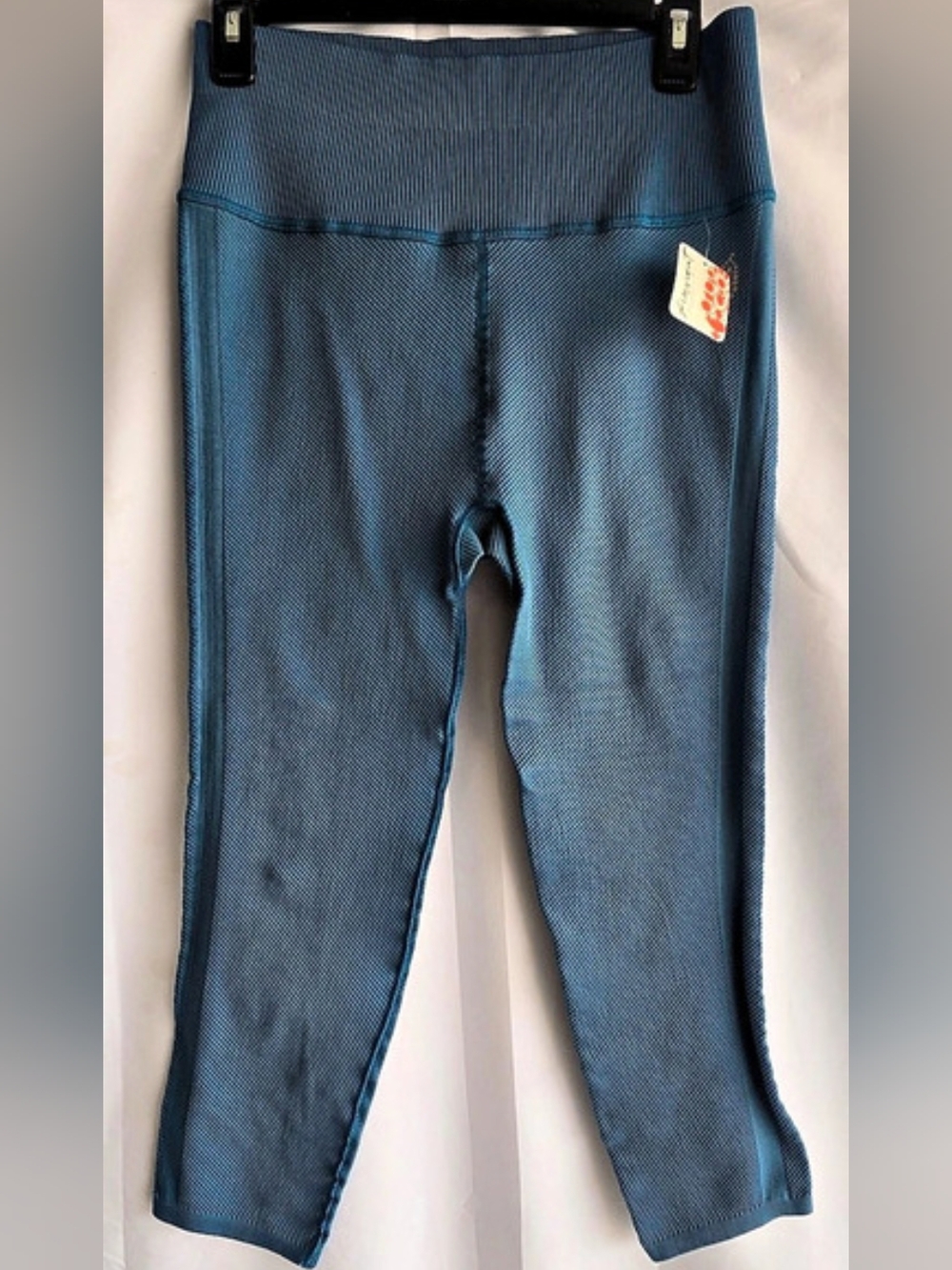New With Tags! Fp Free People Movement Ribbed Crop Leggings, Teal Blu Women's XL